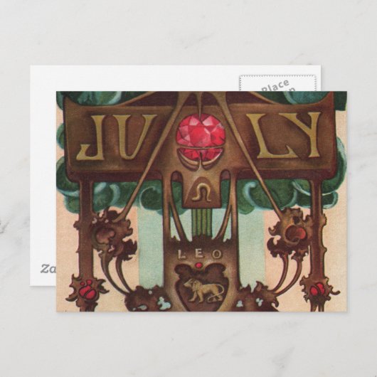 Juli - Leo Postkarte (Vorne/Hinten)