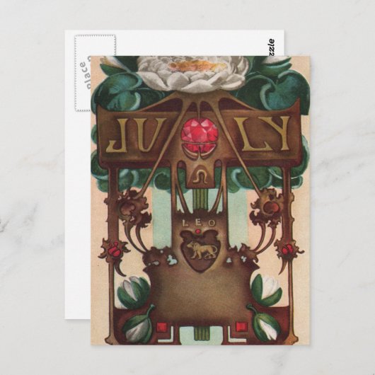 Juli - Leo Postkarte (Vorne/Hinten)