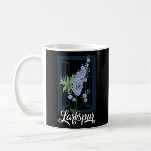 Juli Lila Larkspur Birth Blume Außenbereich Garten Kaffeetasse