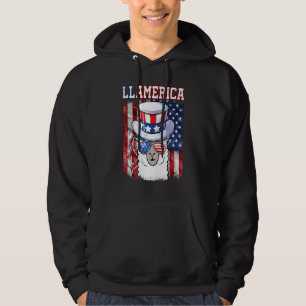 Juli Llamerica Patriotic Llama Usa Flag Hoodie