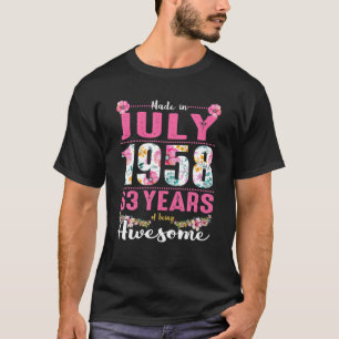 Juli Mädchen 63 Geburtstag 63 Jahre alt 1958 T-Shirt