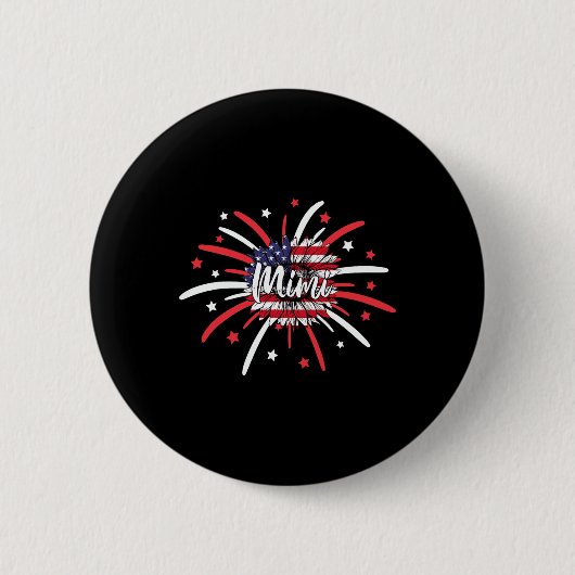 Juli Mimi Sunflower American Flag Feuerwerk Button (Vorderseite)