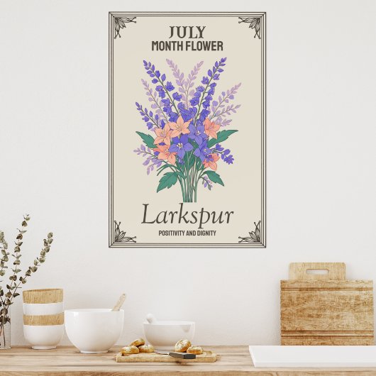 Juli Monat Blume Poster (Küche)