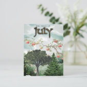 Juli Month Trees Fir Apple Elm Postkarte (Stehend Vorderseite)