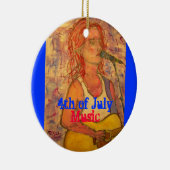 Juli Musik Keramik Ornament (Rechts)