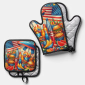 Juli Ofenhandschuh & Topflappen-Set (Vorderseite/Rückseite)