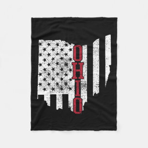 Juli Ohio US Flag Staaten Vintag Fleecedecke