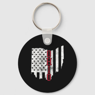 Juli Ohio US Flag Staaten Vintag Schlüsselanhänger