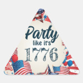 Juli Party Dreieckiger Aufkleber (Vorderseite)