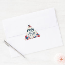 Juli Party Dreieckiger Aufkleber