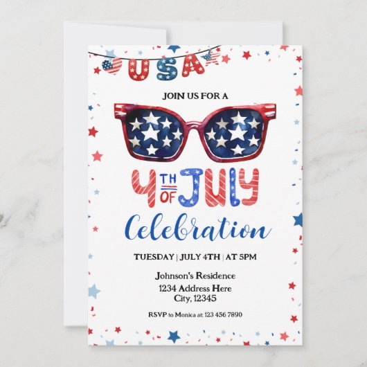 Juli Party Einladung (Vorderseite)