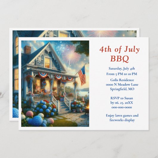 Juli Party Einladung (Vorne/Hinten)