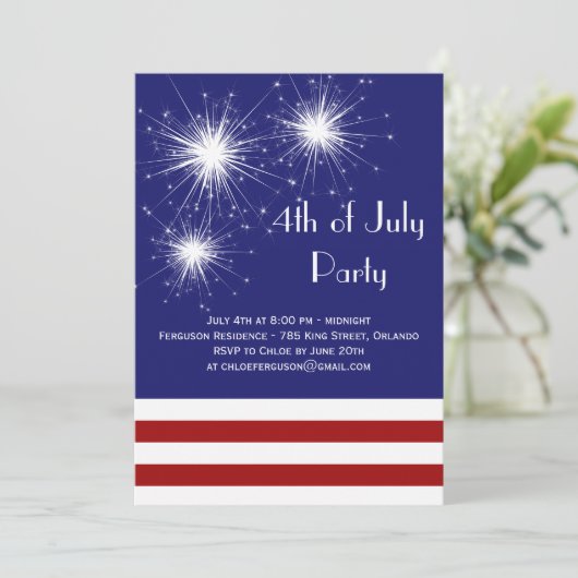 Juli Party Einladung (Stehend Vorderseite)