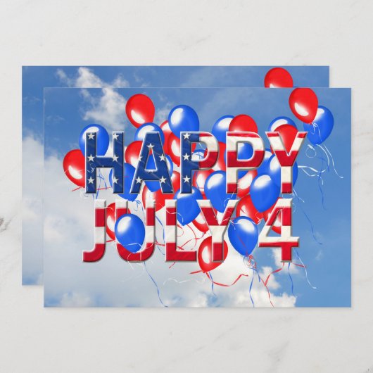 Juli Party Einladung (Vorne/Hinten)