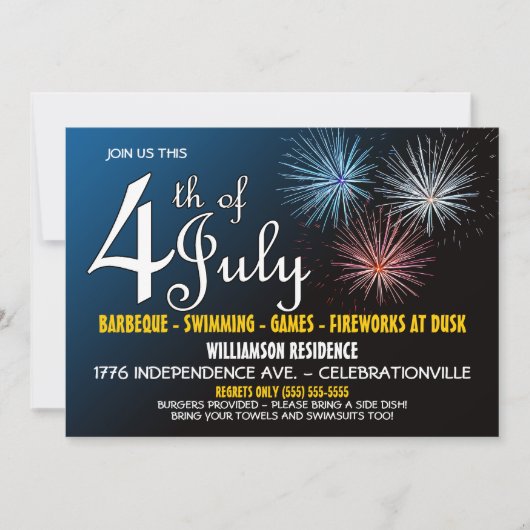 Juli Party Einladung (Vorderseite)