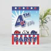 Juli-Party Einladung (Stehend Vorderseite)