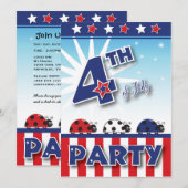 Juli-Party Einladung (Vorne/Hinten)