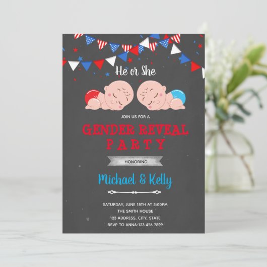 Juli Party Einladung (Stehend Vorderseite)