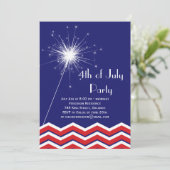 Juli Party Einladung mit Chevrons (Stehend Vorderseite)