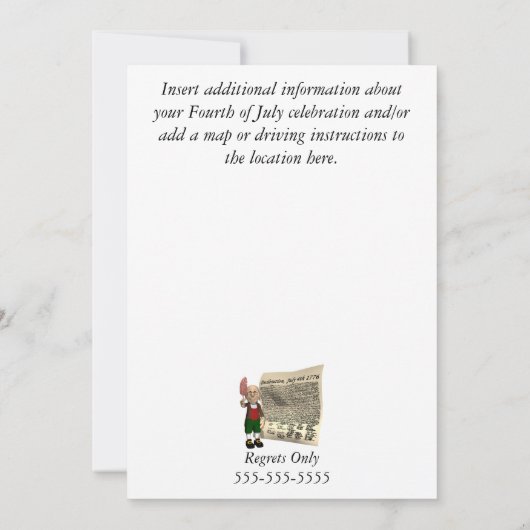 Juli-Party Einladungen (Rückseite)