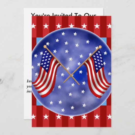 Juli-Party Einladungen (Vorne/Hinten)