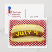 Juli Party Einladungspostkarte (Vorne/Hinten)