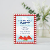 Juli Party Einladungspostkarte (Stehend Vorderseite)