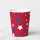 Juli Party Event Personalisiere Rot Blau Pappbecher (Rückseite)