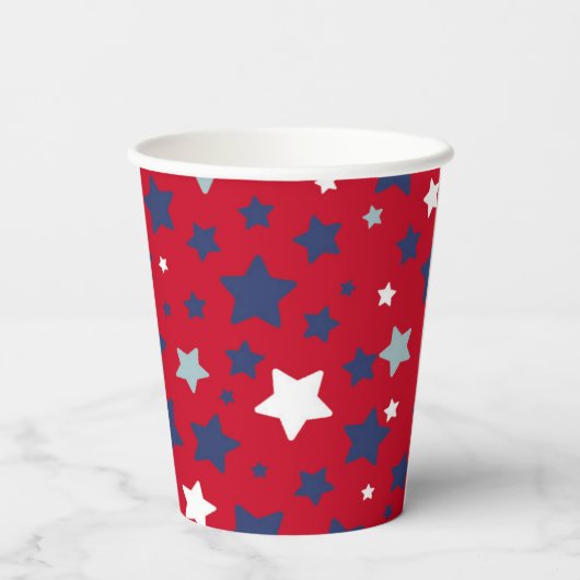 Juli Party Event Personalisiere Rot Blau Pappbecher (Rückseite)