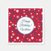 Juli Party Event Personalisiere Rot Blau Serviette (Vorderseite)