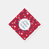 Juli Party Event Personalisiere Rot Blau Serviette (Ecke)