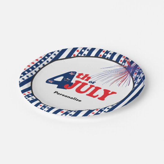 Juli Party Feier Pappteller (Schrägansicht)