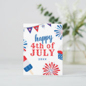 Juli Party Feiertagspostkarte (Stehend Vorderseite)