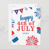 Juli Party Feiertagspostkarte (Vorne/Hinten)