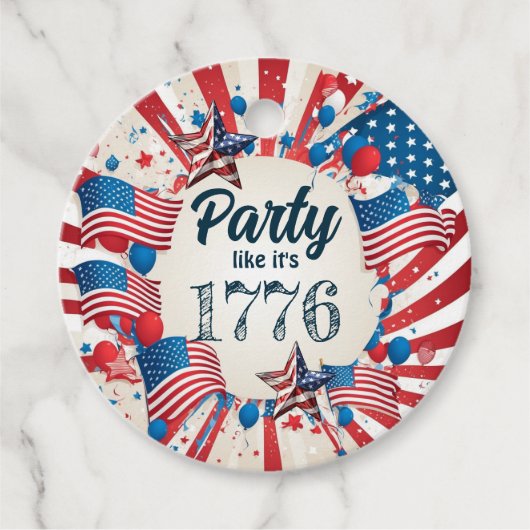 Juli Party Geschenkanhänger (Vorderseite)