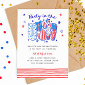 Juli Party in den USA Handgezeichnet Einladung