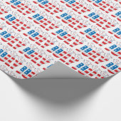 Juli Party Monat US Flagge Geschenkpapier (Ecke)