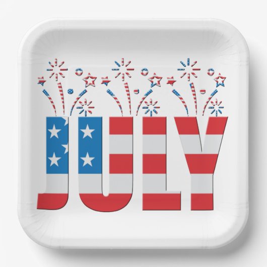 Juli Party Monat US Flagge Pappteller (Vorderseite)