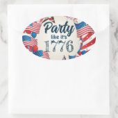 Juli Party Ovaler Aufkleber (Tasche)