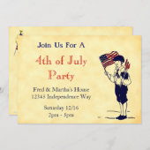 Juli Party Partiotic Editable Einladungen (Vorne/Hinten)