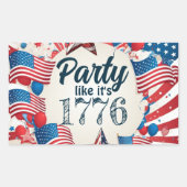 Juli Party Rechteckiger Aufkleber (Vorderseite)