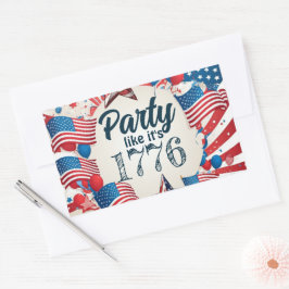 Juli Party Rechteckiger Aufkleber