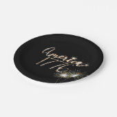 Juli Party Sparkler 1776 Pappteller (Schrägansicht)