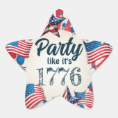 Juli Party Stern-Aufkleber (Vorderseite)