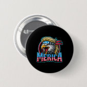 Juli Patriotic Funny Eagle 4. Juli USA Merica Button (Vorne & Hinten)
