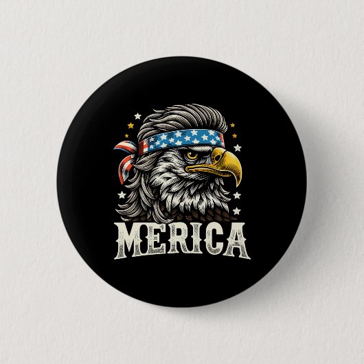 Juli Patriotic Funny Eagle 4. Juli USA Merica Button (Vorderseite)