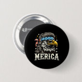 Juli Patriotic Funny Eagle 4. Juli USA Merica Button (Vorne & Hinten)