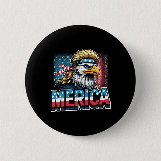 Juli Patriotic Funny Eagle 4. Juli USA Merica Button (Vorderseite)