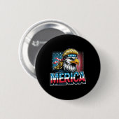 Juli Patriotic Funny Eagle 4. Juli USA Merica Button (Vorne & Hinten)
