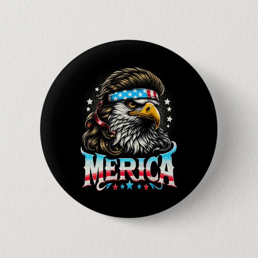 Juli Patriotic Funny Eagle 4. Juli USA Merica Button (Vorderseite)